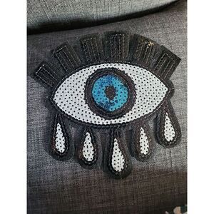 Sequin Eyeball Applique 6"x 6" Iron On
